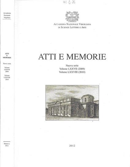 Atti e memorie - copertina