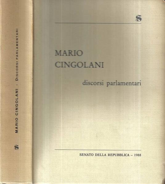 Mario Cingolani. Discorsi parlamentari - copertina