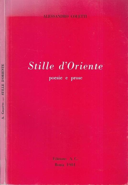 Stille d' Oriente - Alessandro Coletti - copertina