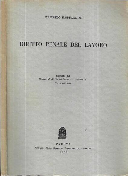 Diritto penale del lavoro - copertina