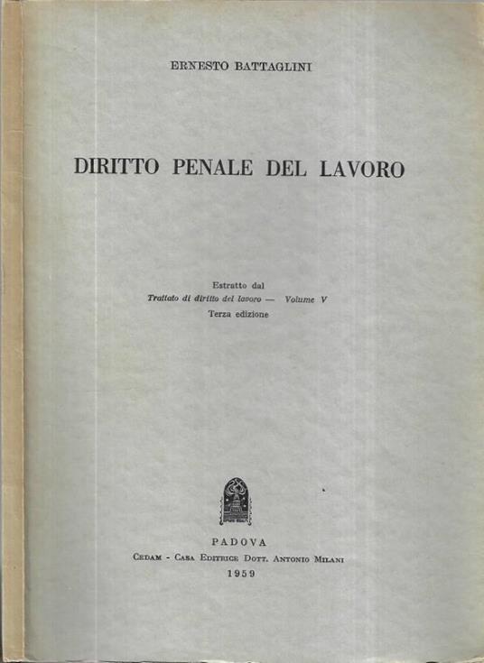 Diritto penale del lavoro - copertina