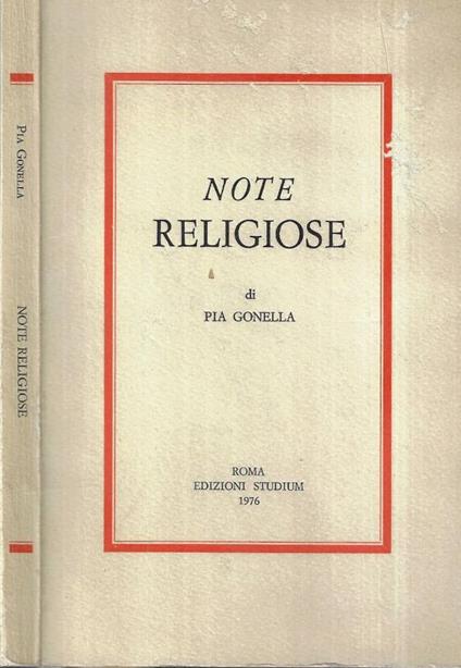 Note religiose - copertina