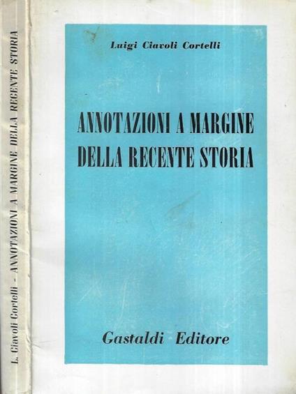 Annotazioni a margine della recente storia - copertina