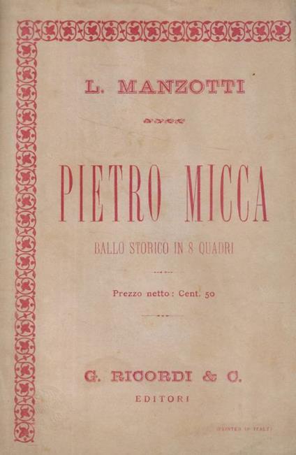 Pietro Micca - copertina