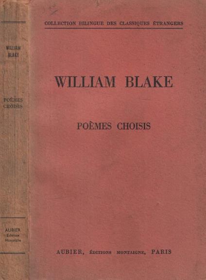Poèmes choisis - William Blake - copertina