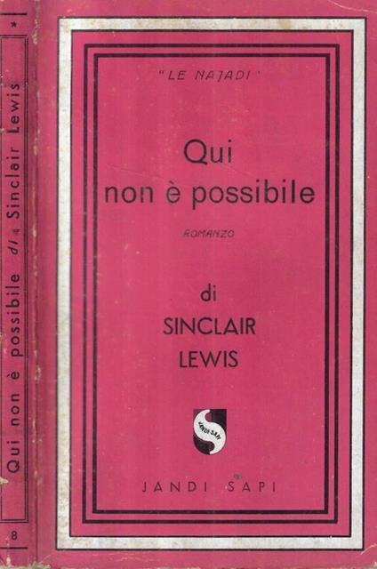 Qui non è possibile - Sinclair Lewis - copertina