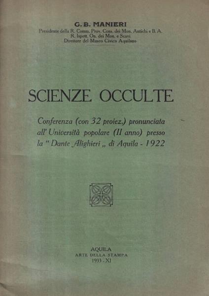 Scienze occulte - copertina