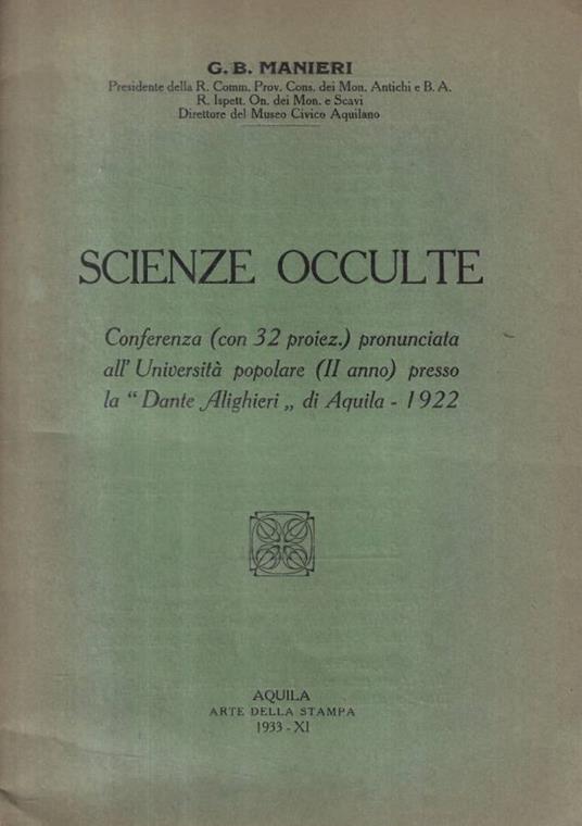 Scienze occulte - copertina