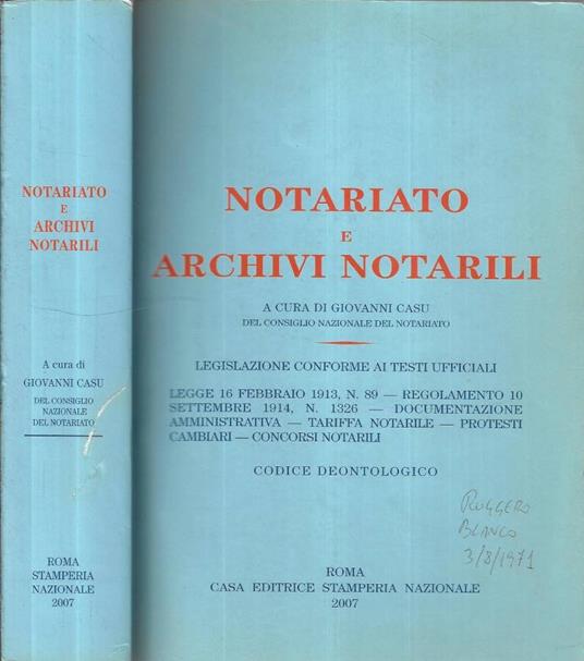 Notariato e archivi notarili - copertina