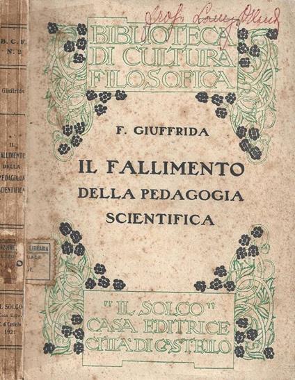 Il fallimento della pedagogia scientifica - copertina