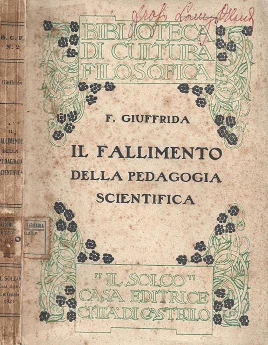 Il fallimento della pedagogia scientifica - copertina
