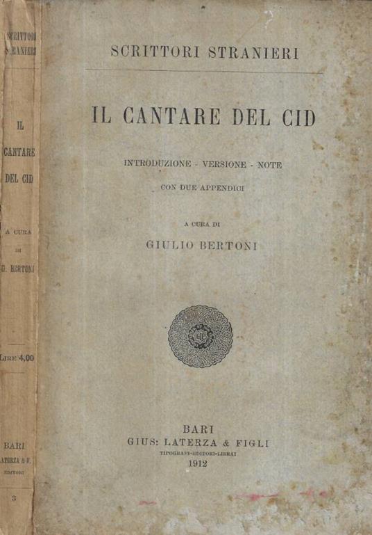 Il cantare del Cid - copertina