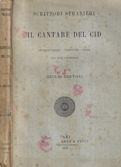 Il cantare del Cid - copertina