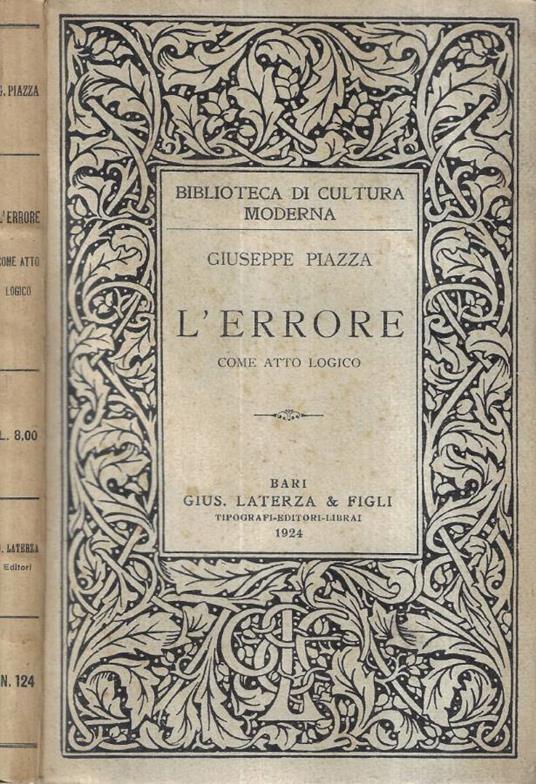 L'errore - Giuseppe Piazza - copertina