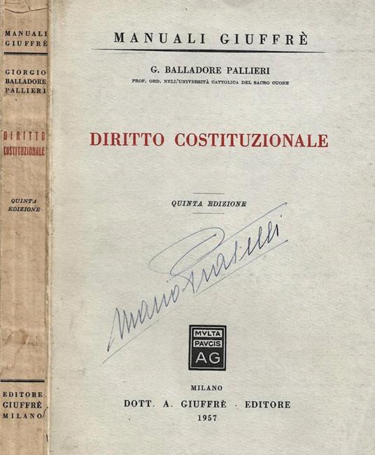 Diritto costituzionale - copertina