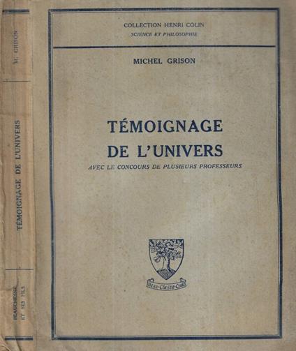 Témoignage de l'univers - copertina