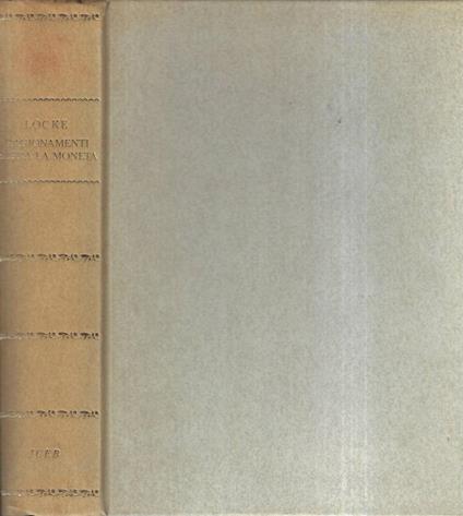 Ragionamenti sopra la moneta - copertina