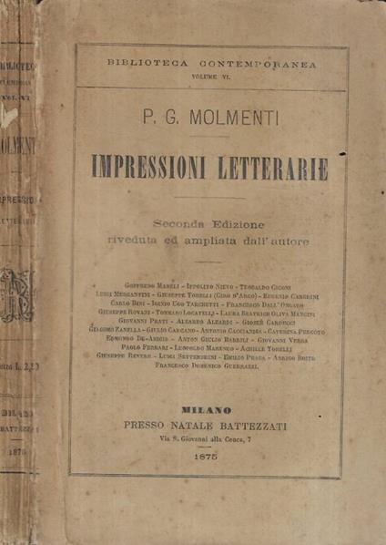 Impressioni letterarie - copertina