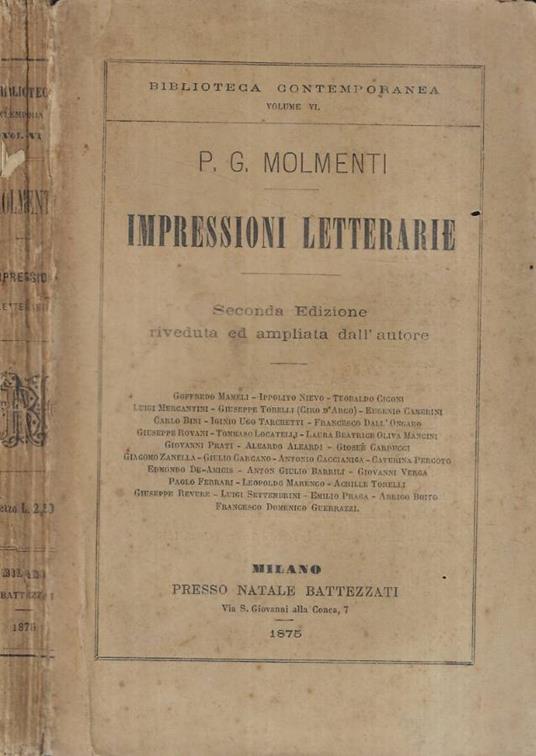 Impressioni letterarie - copertina