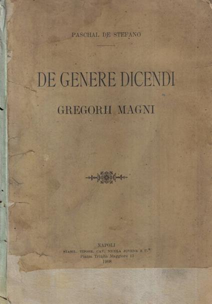 De Genere Dicendi - copertina