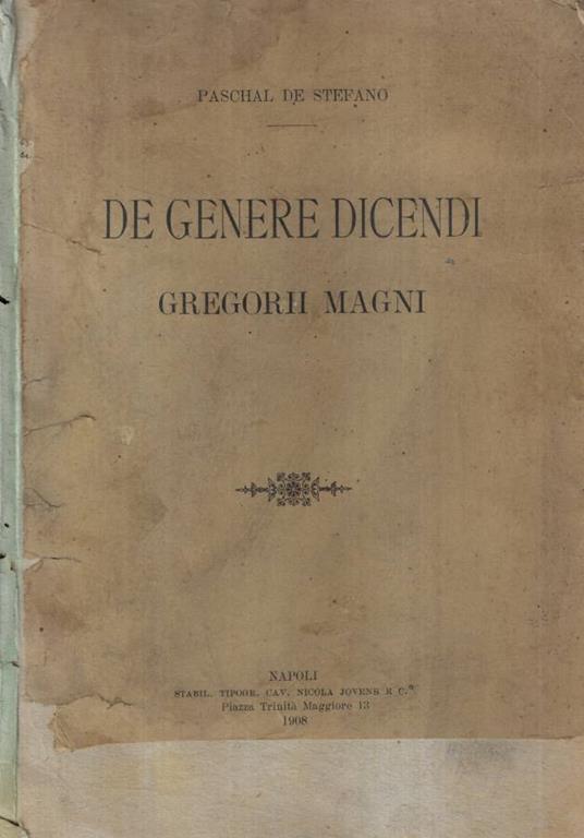 De Genere Dicendi - copertina