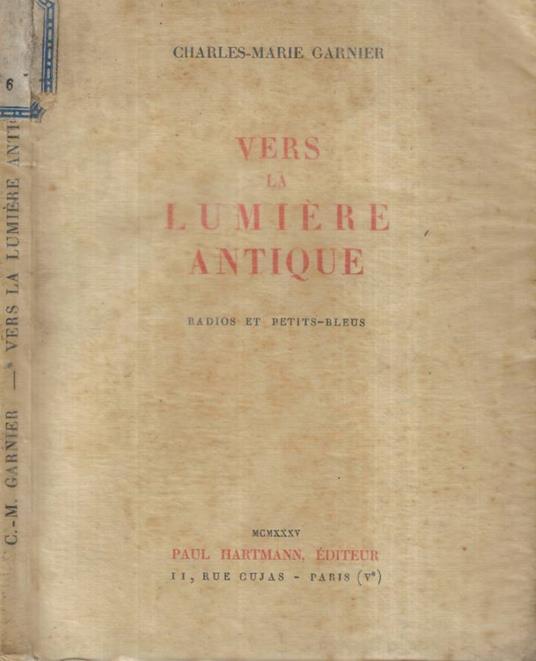 Vers la lumiere antique - copertina