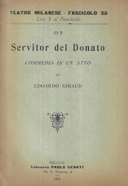 On Servitor del Donato - copertina