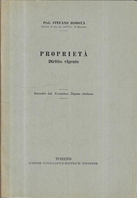 Proprietà - Stefano Rodotà - copertina