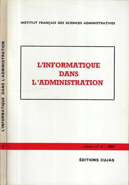 L'informatique dans l'administration - copertina