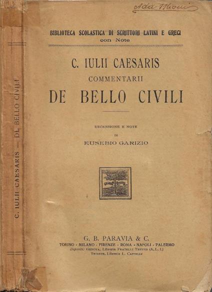 Commentarii de bello civili - copertina