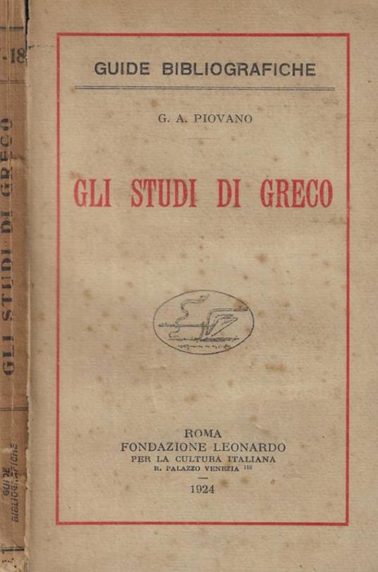 Gli studi di greco - copertina