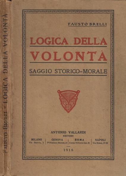 Logica della volontà - copertina