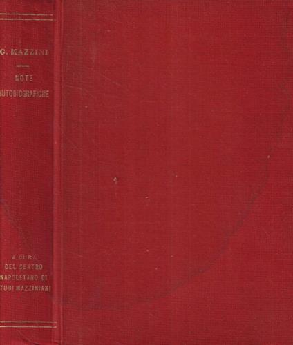 Note autobiografiche - Giuseppe Mazzini - copertina