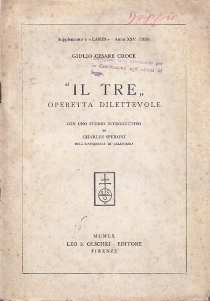 Il tre - Giulio Cesare Croce - copertina