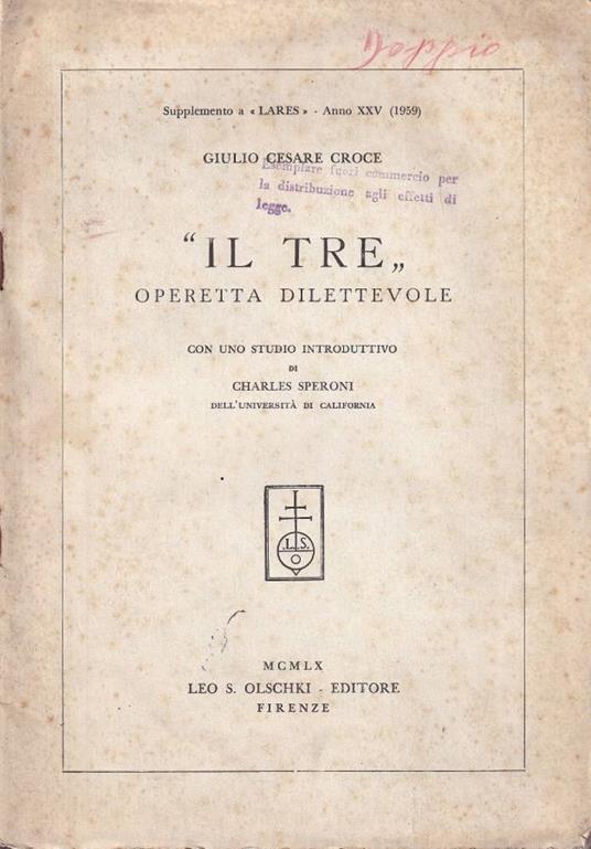 Il tre - Giulio Cesare Croce - copertina