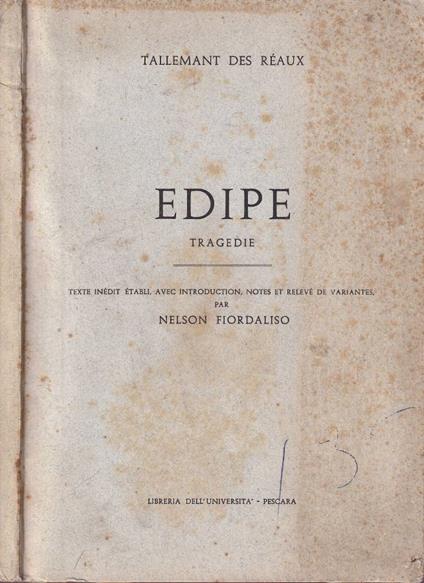 Edipe - copertina