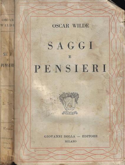 Saggi e pensieri - Oscar Wilde - copertina