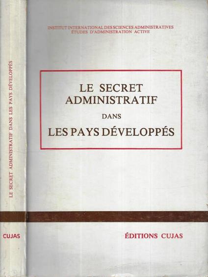 Le secret administratif dans les pays développés - copertina