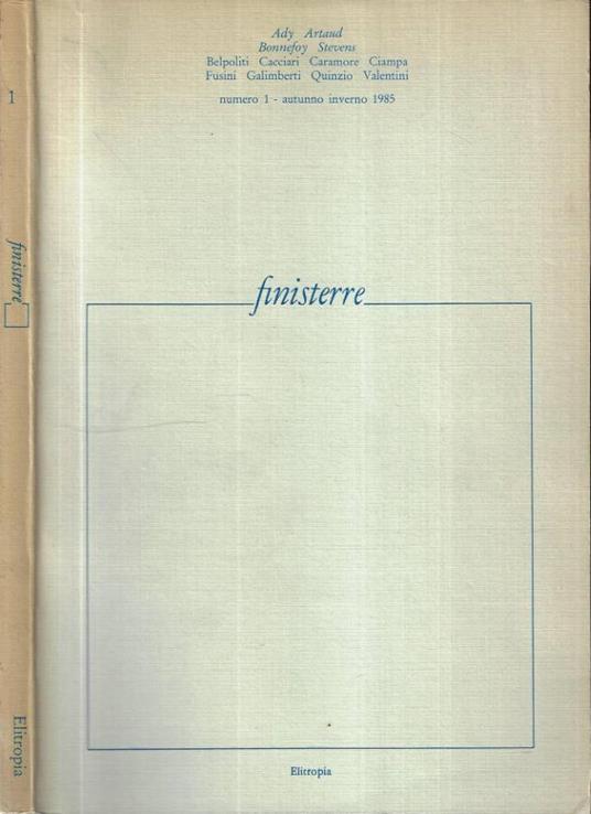 Finisterre n. 1 - 1985 - copertina