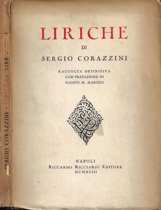 Liriche - Sergio Corazzini - copertina
