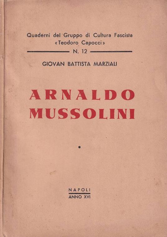 Arnaldo Mussolini - copertina