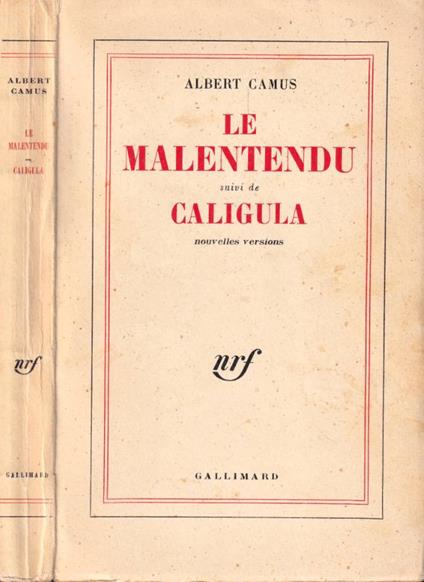 Le malentendu / Caligula - Albert Camus - copertina