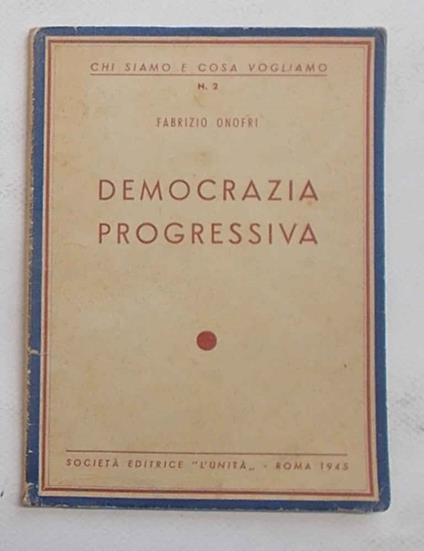 Democrazia progressiva - Fabrizio Onofri - copertina