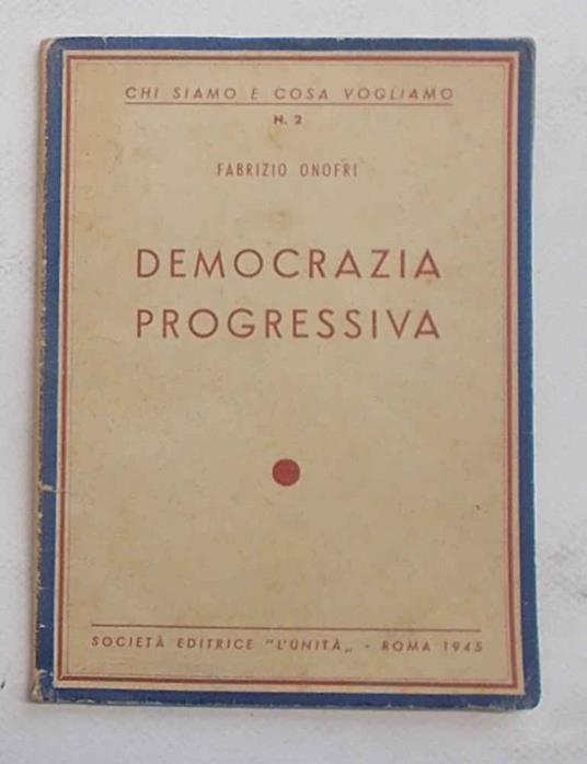 Democrazia progressiva - Fabrizio Onofri - copertina