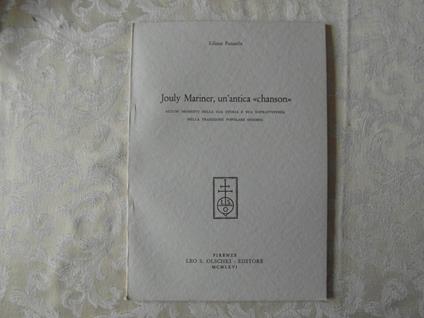 JOULY MARINER, un'antica chanson - copertina