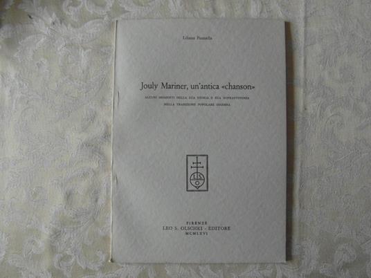JOULY MARINER, un'antica chanson - copertina