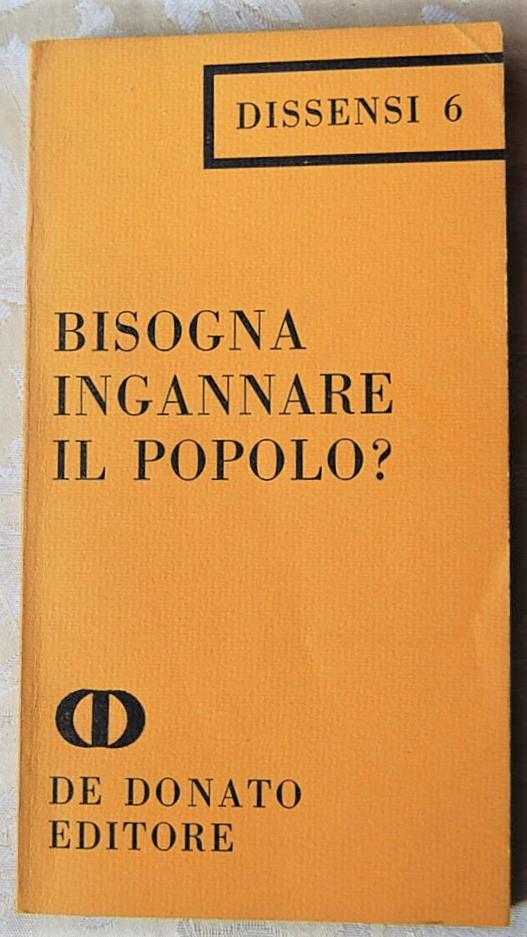 Bisogna Ingannare Il Popolo? - copertina
