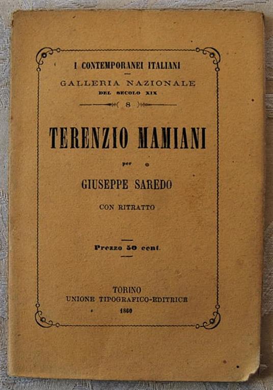 Terenzio Mamiani - Giuseppe Saredo - copertina