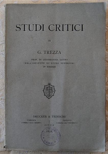 Studi Critici - copertina