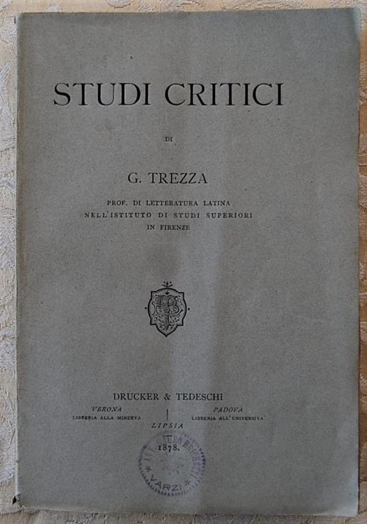 Studi Critici - copertina